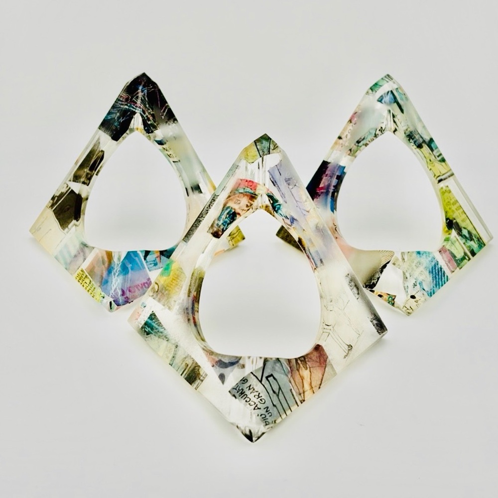 3 Vintage Lucite Magazine Bracelets